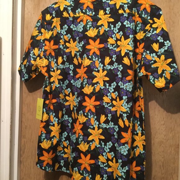 Poplin & Co Lily print short sleeve men's shirt new with tags - Picture 3 of 3